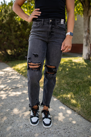 Judy Blue Faded Black Destroyed BF Jeans