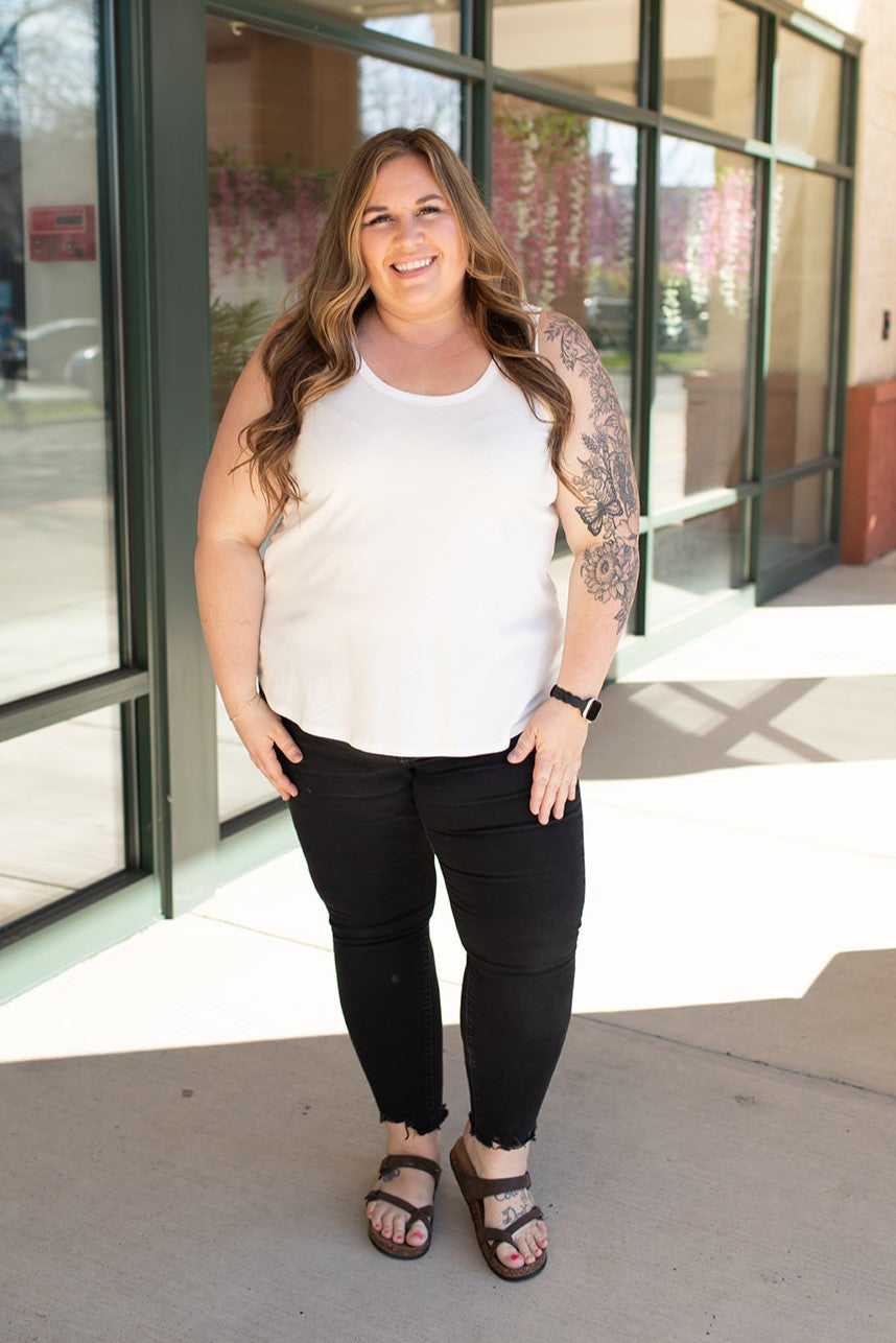 White Scoop Neck Tank (SM-3X) - STB Boutique