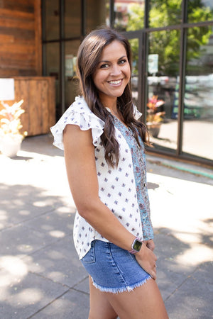 Paisley Boho Ruffle Sleeve Blouse (SM-XL)