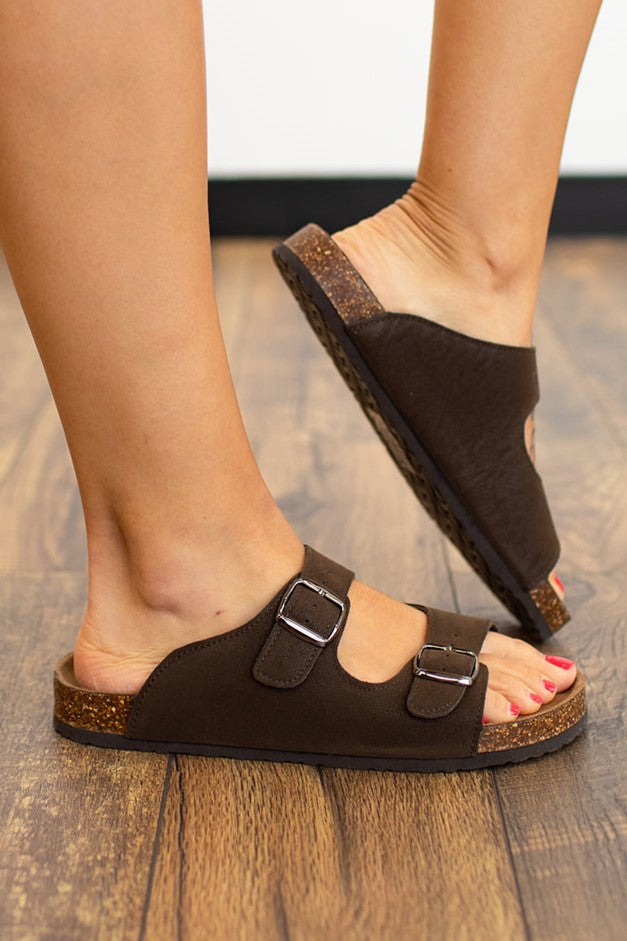 Brown Nubuck Birk Sandals (7-11)
