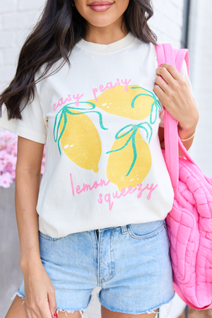 Easy Peasy Ivory Graphic Tee