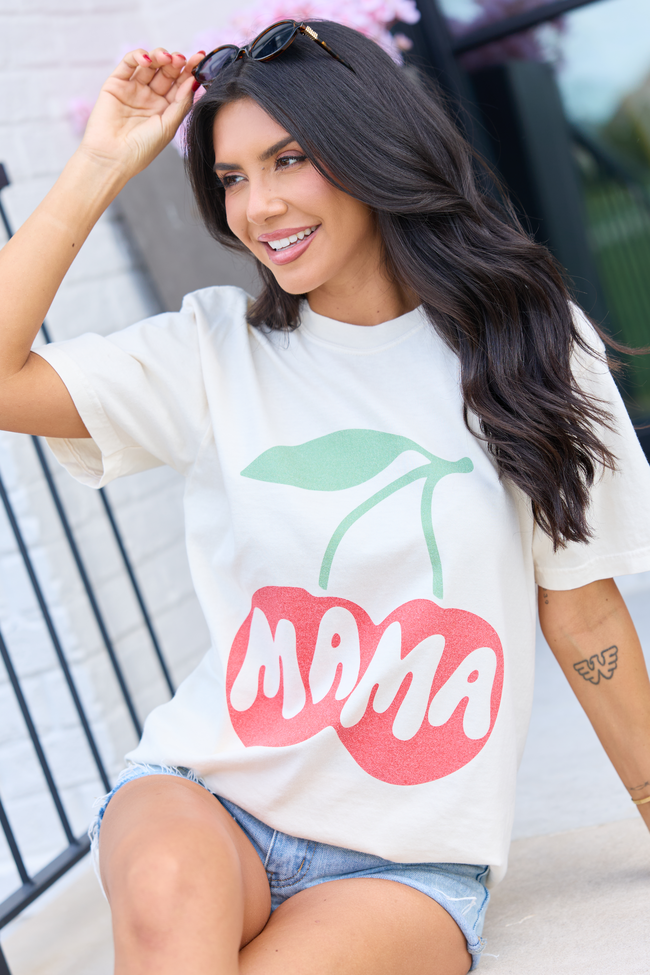 Cherry Mama Ivory Graphic Tee - STB Boutique