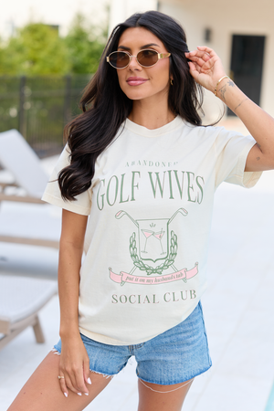 Golf Wives Social Club Ivory Graphic Tee - STB Boutique