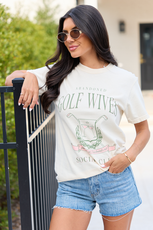 Golf Wives Social Club Ivory Graphic Tee - STB Boutique