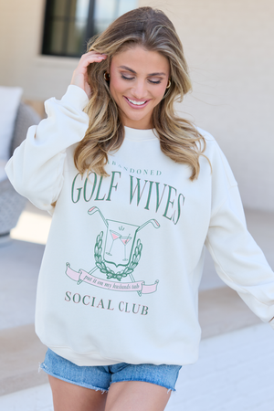 Golf Wives Cream Graphic Sweatshirt - STB Boutique