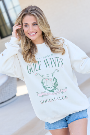 Golf Wives Cream Graphic Sweatshirt - STB Boutique