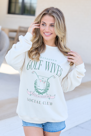 Golf Wives Cream Graphic Sweatshirt - STB Boutique