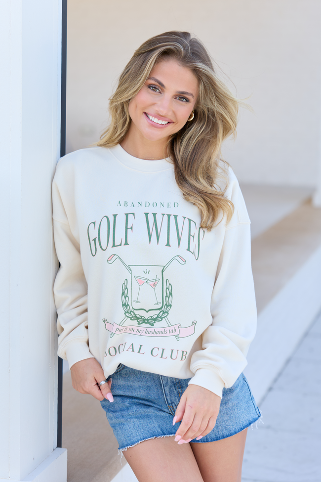 Golf Wives Cream Graphic Sweatshirt - STB Boutique