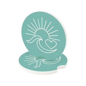 Ocean Has My Heart Car Coaster - Teal
