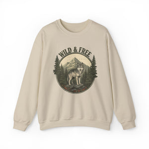 Retro Wild & Free Wolf Crewneck Sweatshirt - 6 Colors