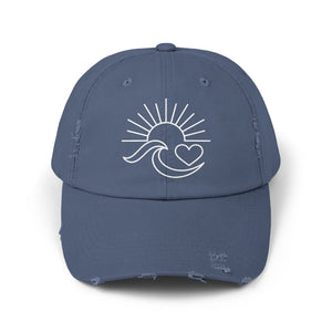 Sunrise Wave Heart Distressed Hat - 4 Colors