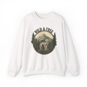 Retro Wild & Free Wolf Crewneck Sweatshirt - 6 Colors