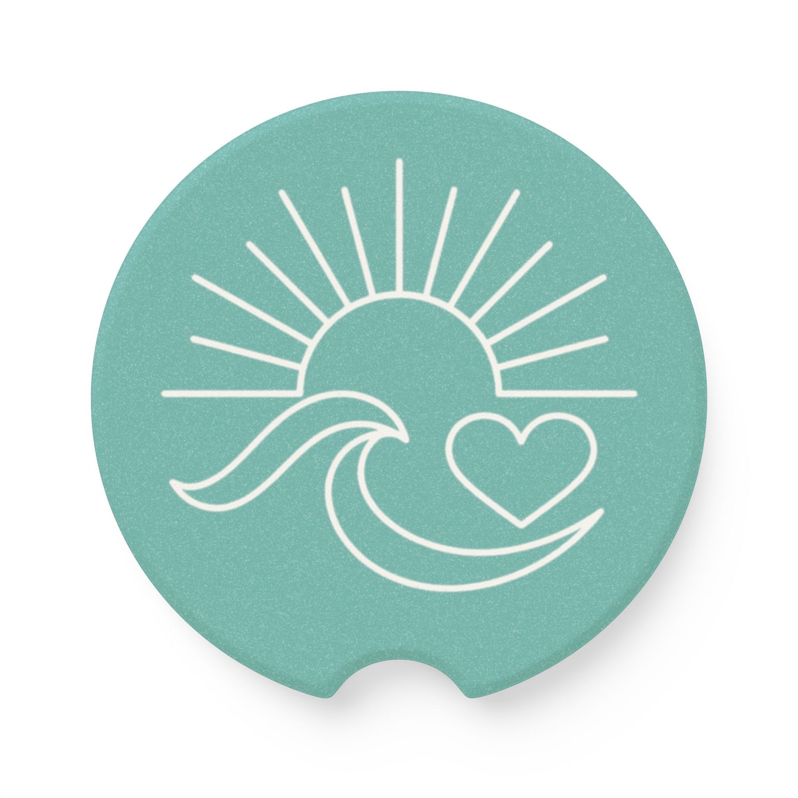 Ocean Has My Heart Car Coaster - Teal