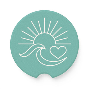 Ocean Has My Heart Car Coaster - Teal