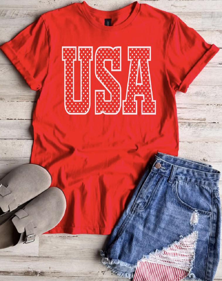 USA Polka Dot Tee - 2 Colors - FLASH SALE - PREORDER