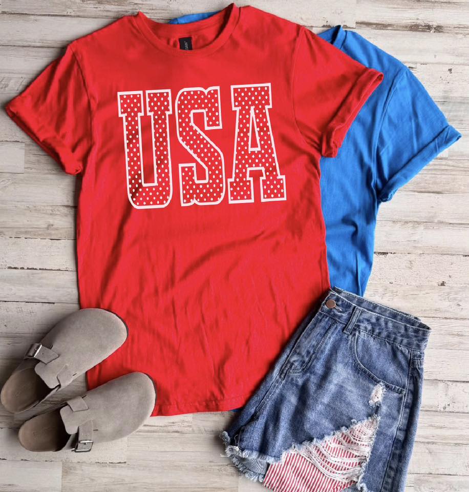 USA Polka Dot Tee - 2 Colors - FLASH SALE - PREORDER
