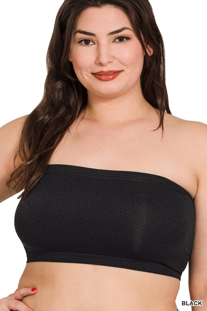 Black Seamless Bandeau Bralette