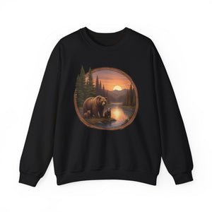 Retro Bear at Sunset Crewneck Sweatshirt - 4 Colors