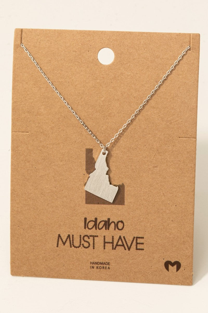 Idaho State Necklace-Silver