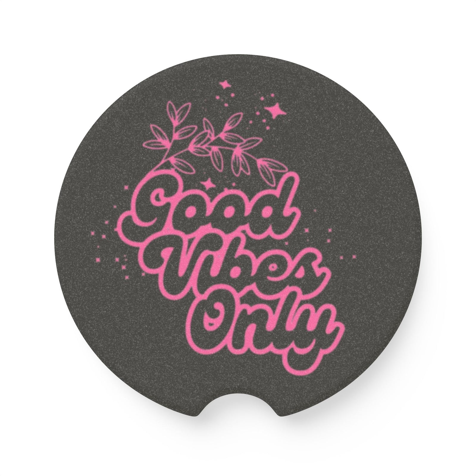 Good Vibes Only Car Coaster - Bk/Pk