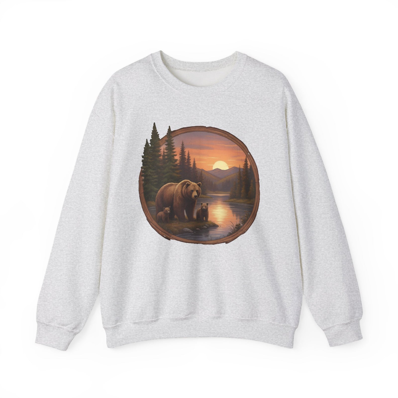 Retro Bear at Sunset Crewneck Sweatshirt - 4 Colors