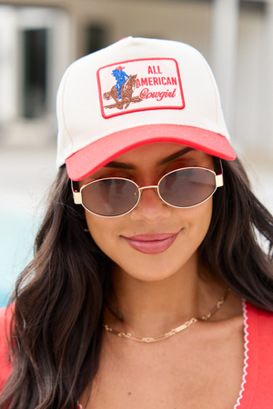All American Cowgirl Red Trucker Hat SALE - STB Boutique