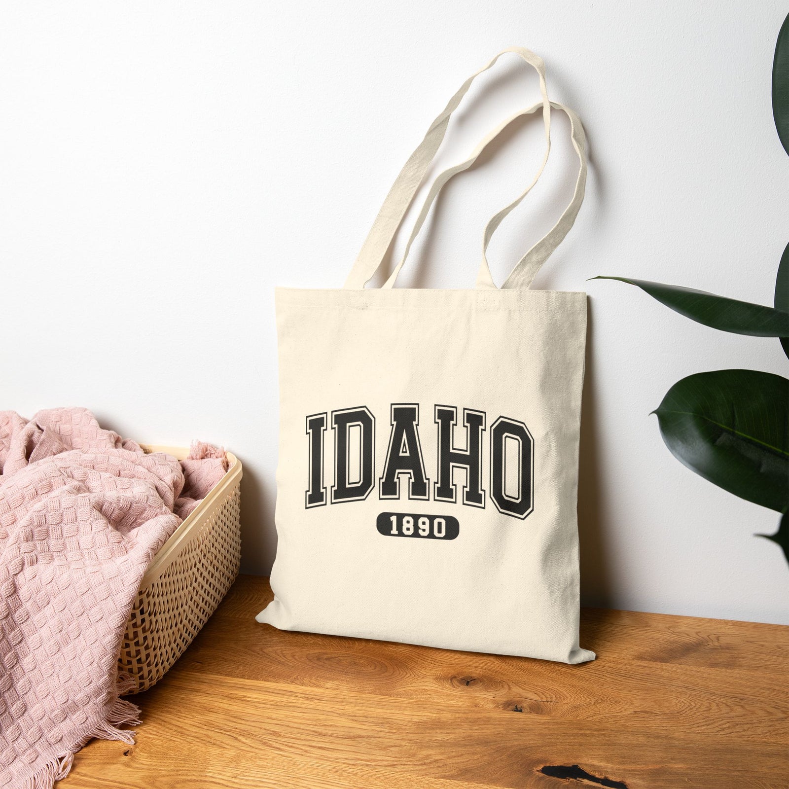 Idaho 1890 Logo Canvas Tote Bag - Natural