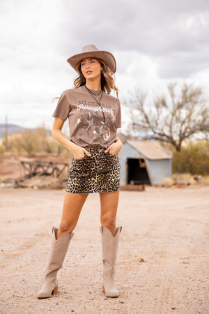 All American Sweetheart Brown Graphic Tee - STB Boutique