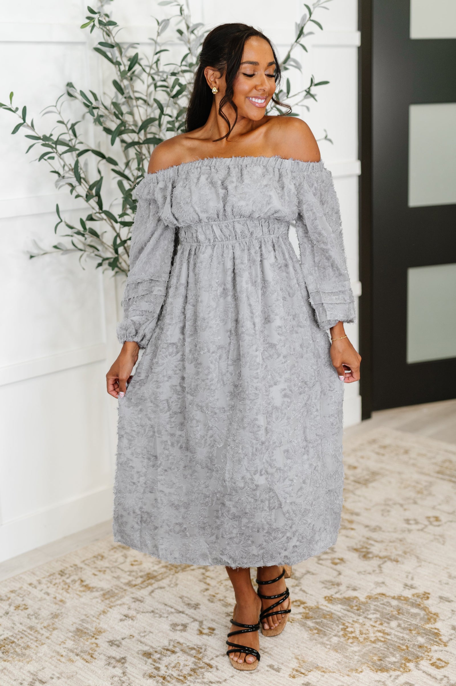 All Is Well Dress In Opal Gray (XS-1X)