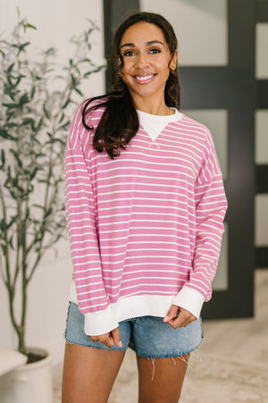 Almost Therapeutic Drop Shoulder Pullover in Candy Pink - STB Boutique
