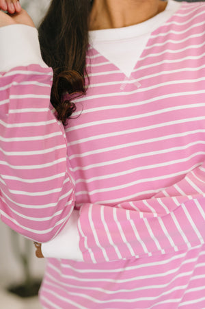 Almost Therapeutic Drop Shoulder Pullover in Candy Pink - STB Boutique