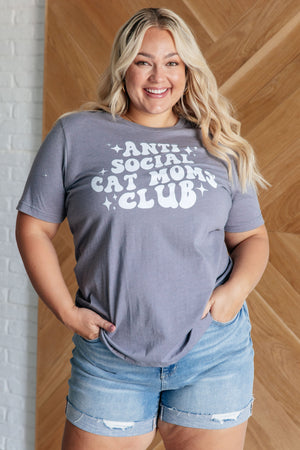 Antisocial Cat Mom Graphic Tee (SM-3X)