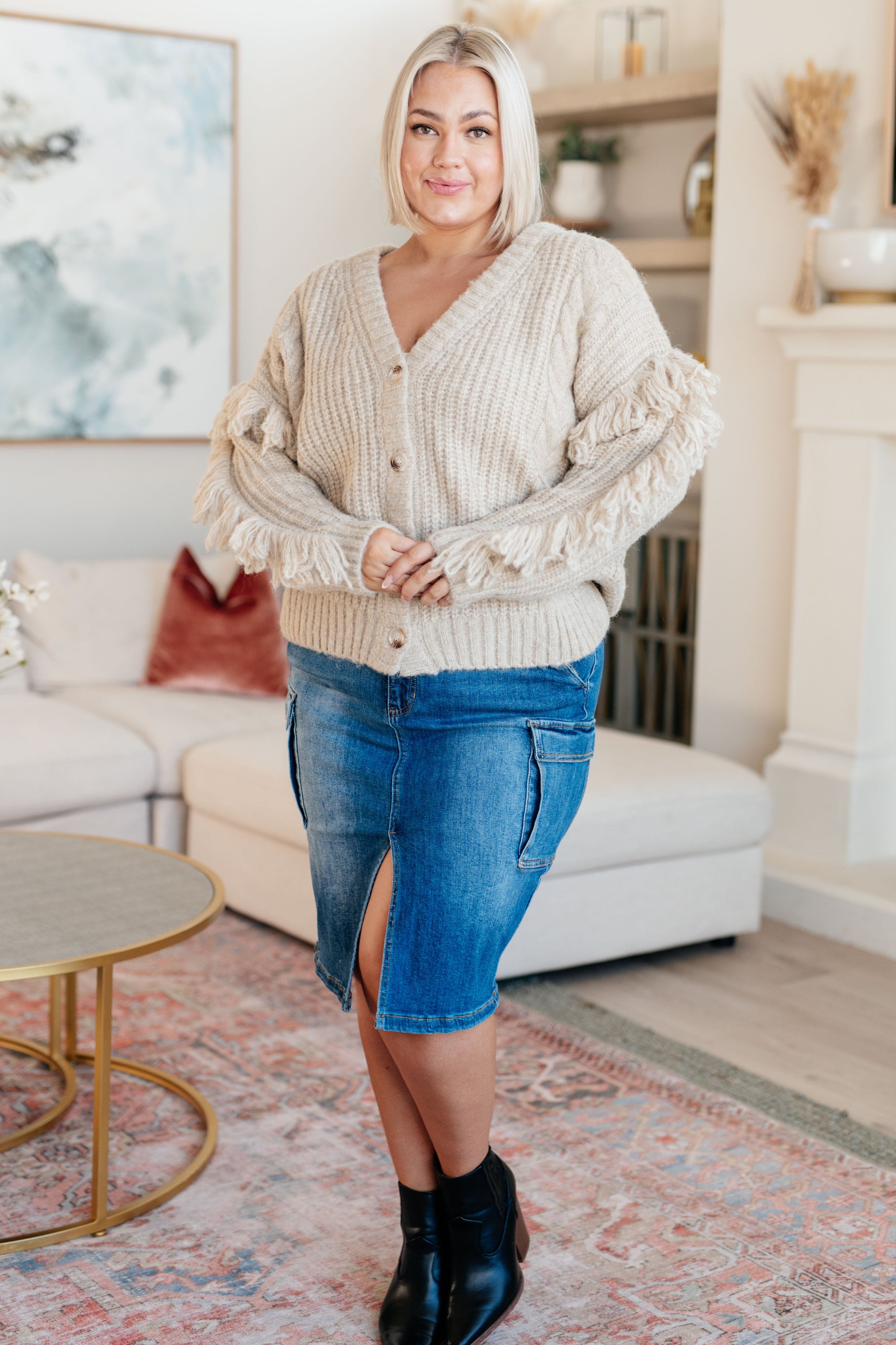 Ask Me About It Fringe Cardigan (SM-3X)