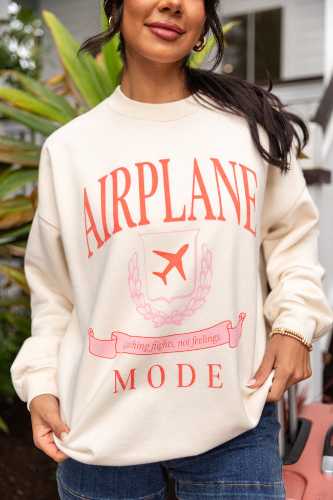 Airplane Mode Sweet Cream Graphic Sweatshirt - STB Boutique