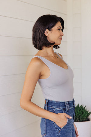 The Basics Bodysuit in Grey - STB Boutique