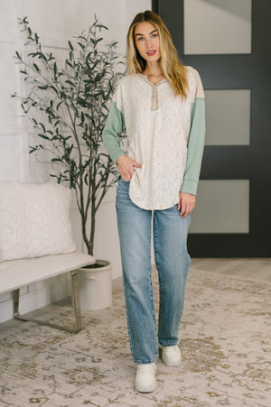 Because I Can Drop Shoulder Henley Top (SM-XL)