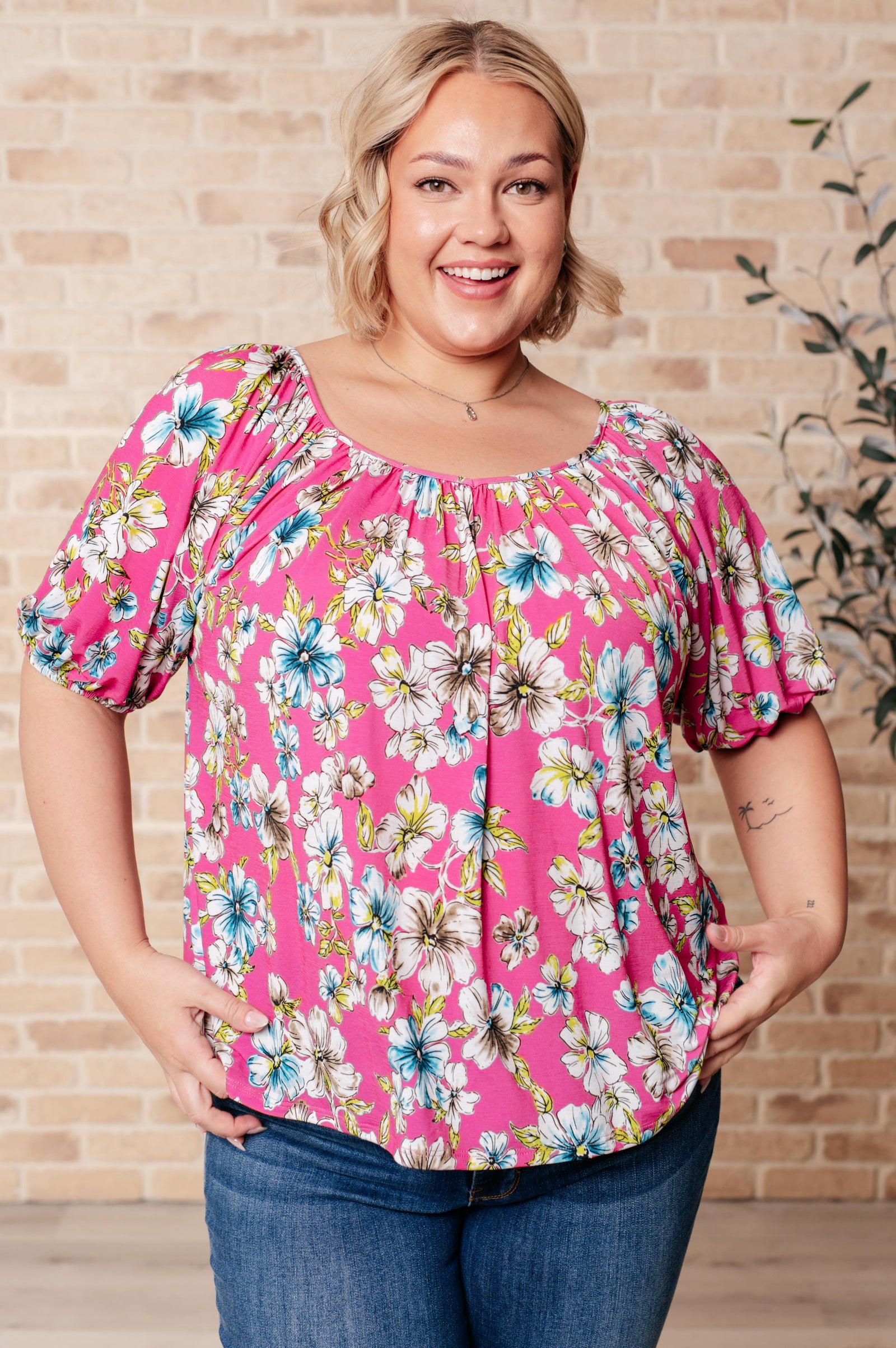 Bloom So Bright Floral Top (SM-3X)