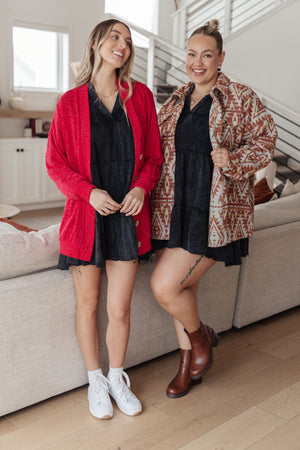 Borrowed Time Mineral Wash V-Neck Dress (SM-3X)