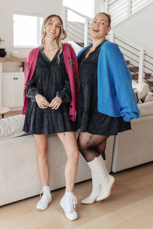 Borrowed Time Mineral Wash V-Neck Dress (SM-3X)