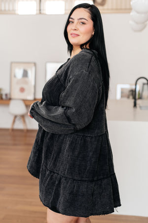 Borrowed Time Mineral Wash V-Neck Dress (SM-3X)