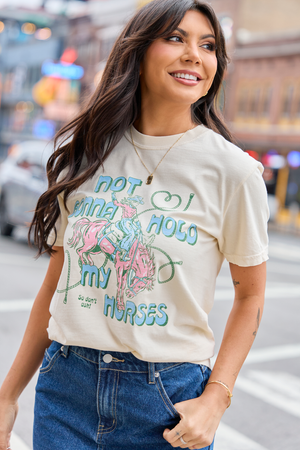 Not Gonna Hold My Horses Ivory Graphic Tee - STB Boutique