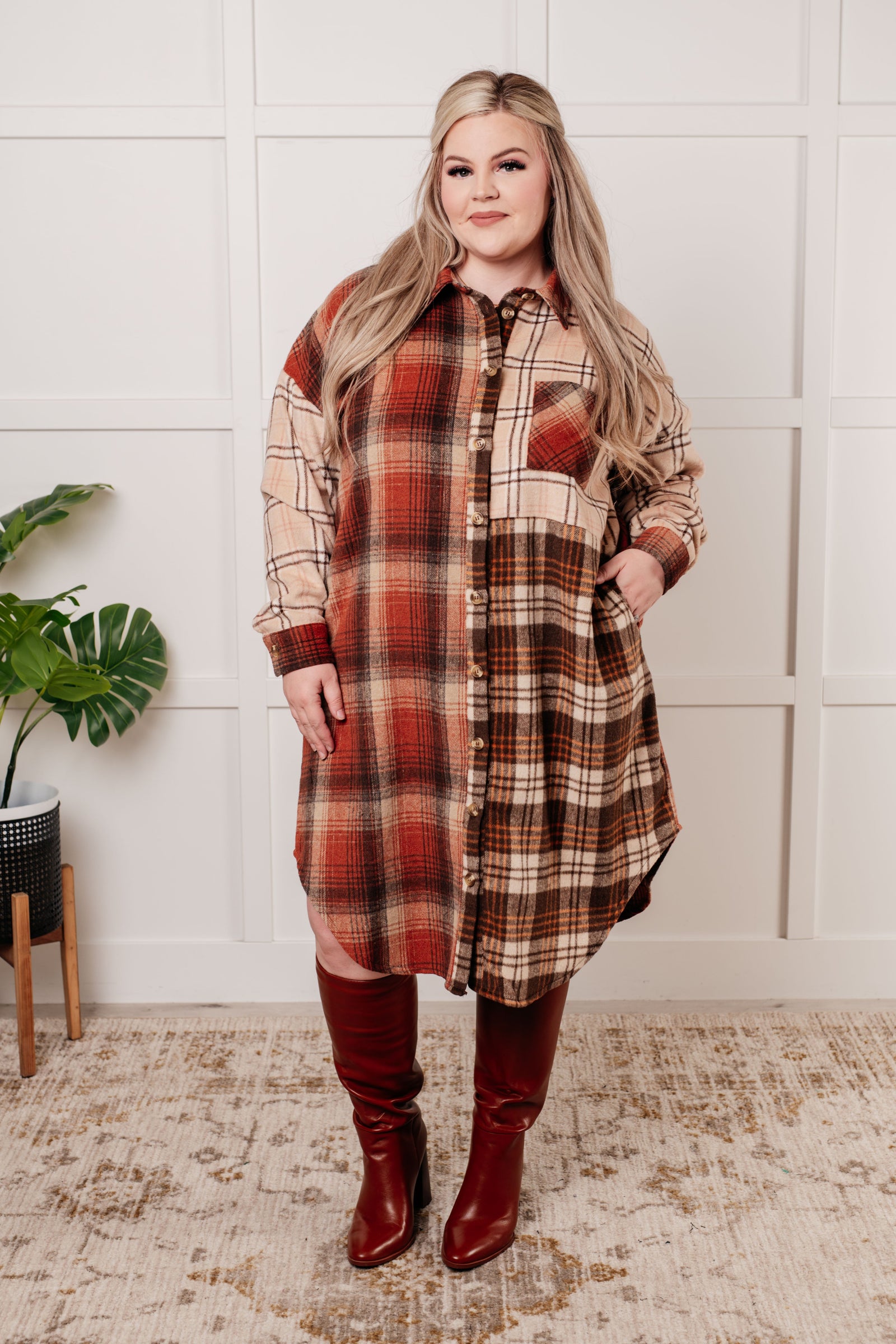 Cabin Fever Flannel Plaid Oversized Shacket (SM-3X) - STB Boutique