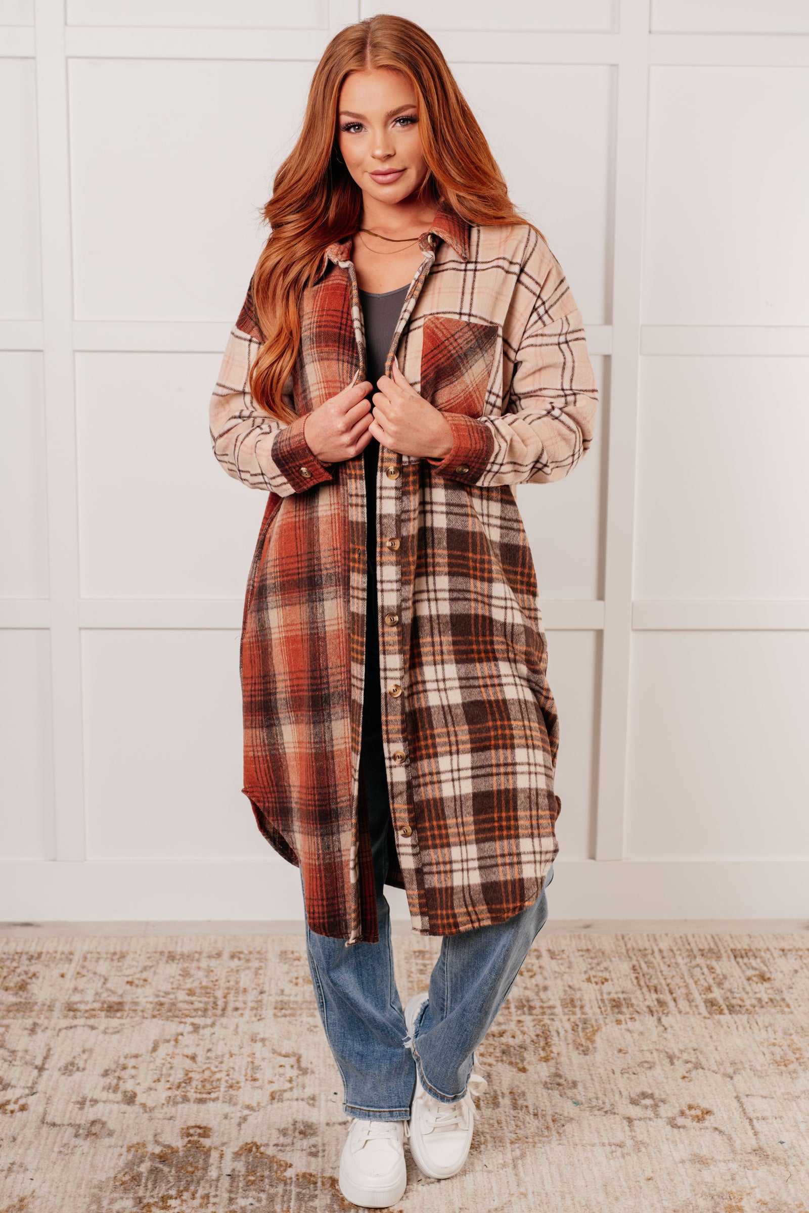 Cabin Fever Flannel Plaid Oversized Shacket (SM-3X) - STB Boutique
