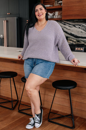 Captured My Interest Chunky V-Neck Sweater (SM-3X)