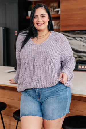 Captured My Interest Chunky V-Neck Sweater (SM-3X)