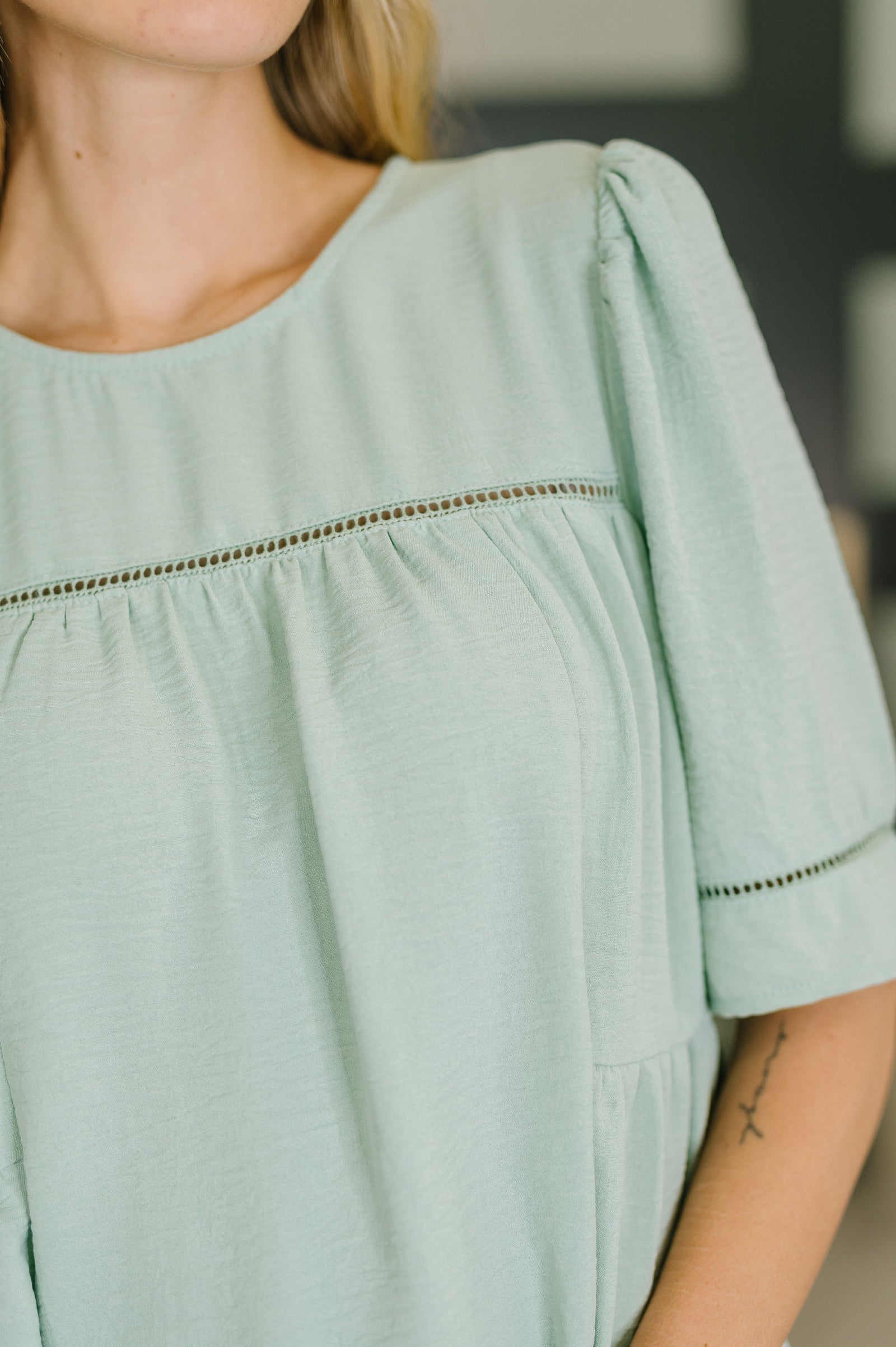 Caught You Looking Crinkle Woven Blouse - STB Boutique