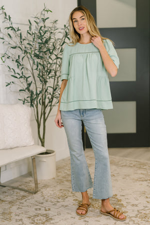Caught You Looking Crinkle Woven Blouse - STB Boutique