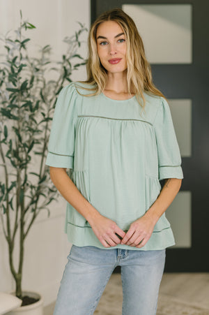 Caught You Looking Crinkle Woven Blouse - STB Boutique