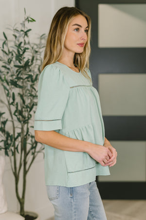 Caught You Looking Crinkle Woven Blouse - STB Boutique