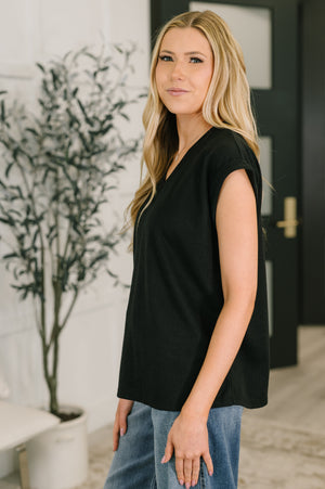 Classic Timeless V-Neck Tee in Black (SM-3X)
